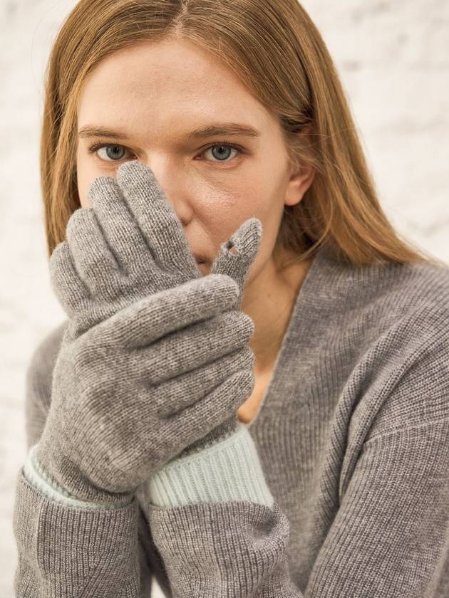 100 cashmere finger hole knit gloves - CALLAITE - BALAAN 7