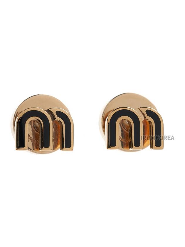 Enameled Metal Earrings Black - MIU MIU - BALAAN 4