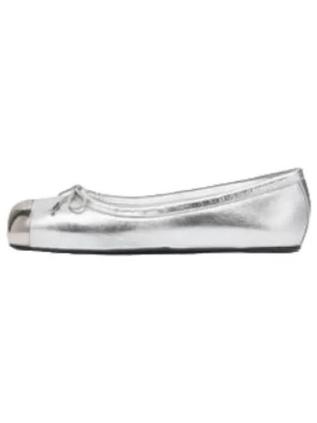 Metal Toe Bow Ballerina Flats Silver Shoes - ALEXANDER MCQUEEN - BALAAN 1