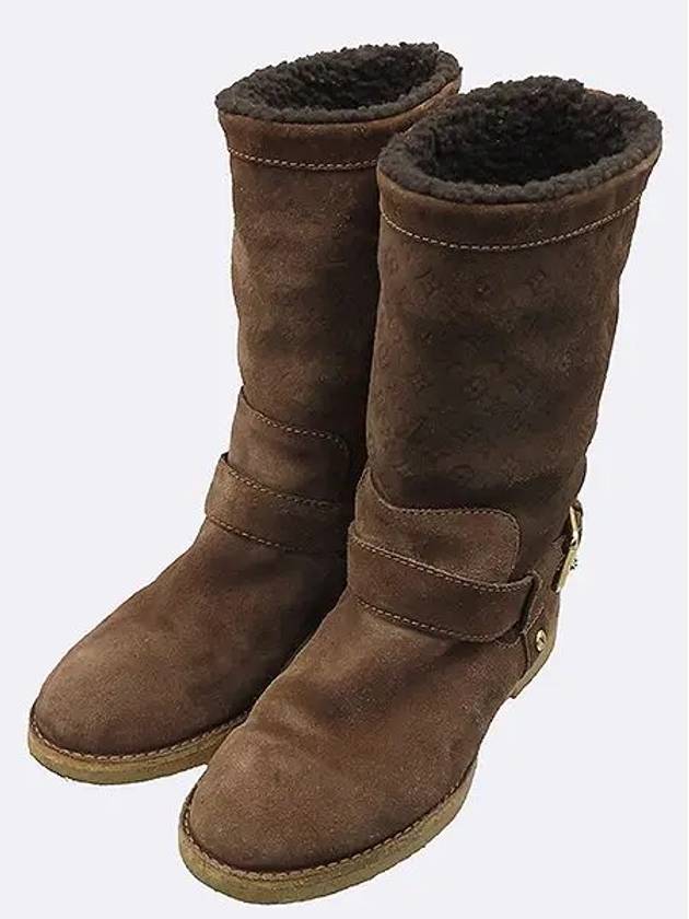 Brown suede strap detail women s boots 36 - LOUIS VUITTON - BALAAN 4