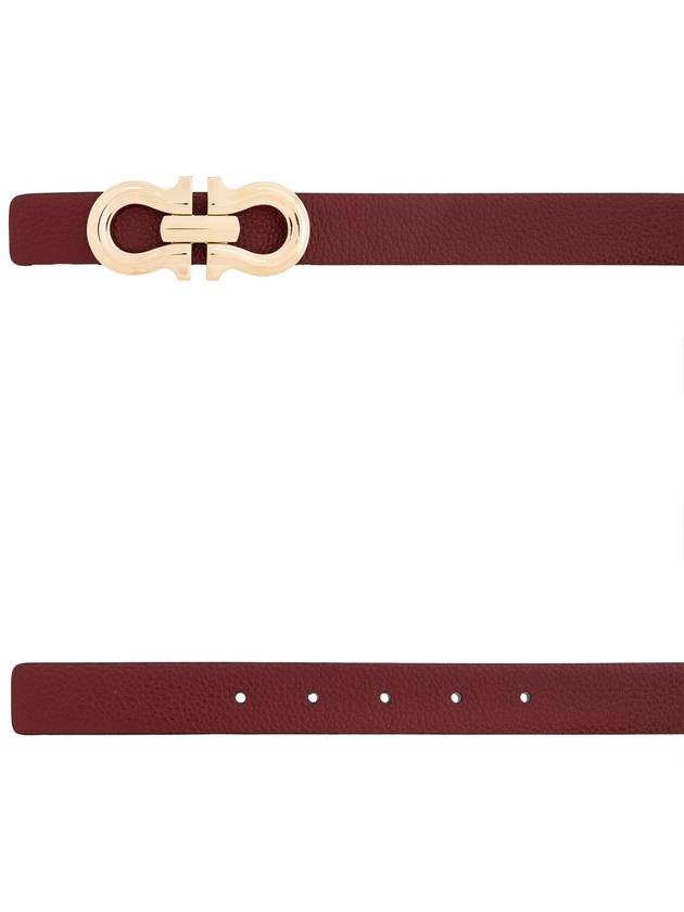 FERRAGAMO Leather Belt, Women's, Burgundy - SALVATORE FERRAGAMO - BALAAN 4