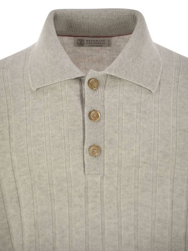 Cashmere knit polo shirt - BRUNELLO CUCINELLI - BALAAN 4