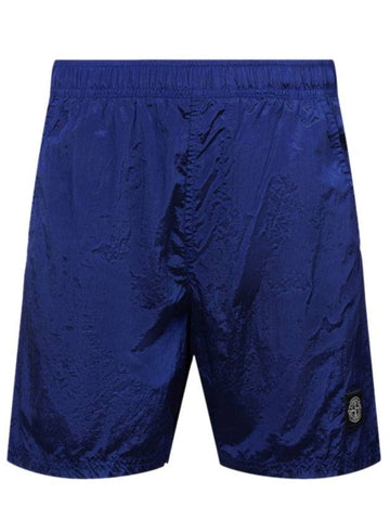 Men's Logo Patch Nylon Metal Swim Shorts Blue - STONE ISLAND - BALAAN.