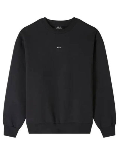 Boxy Micro Logo Sweatshirt Black - A.P.C. - BALAAN 2