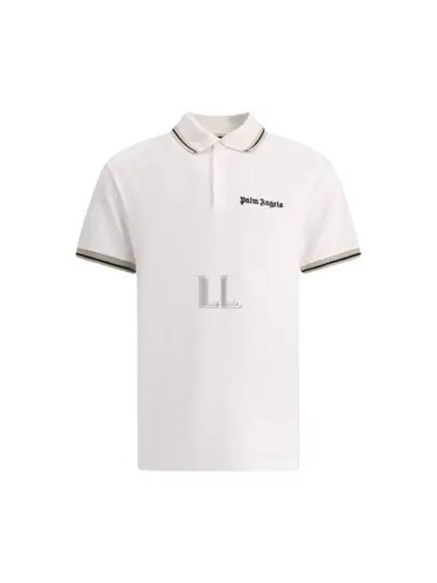 Embroidered Logo Polo Shirt White - PALM ANGELS - BALAAN 2