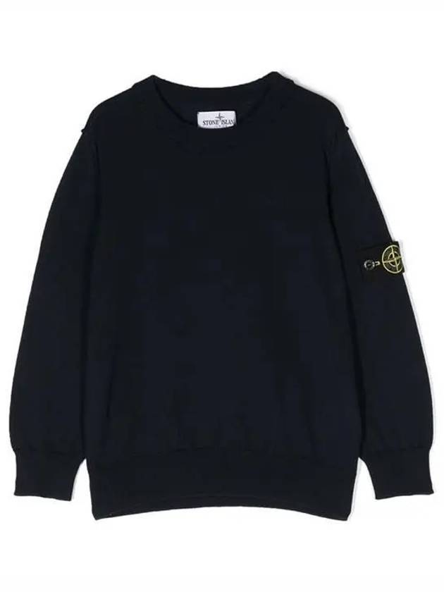 Kids Logo Patch Sweatshirt Navy - STONE ISLAND - BALAAN 1