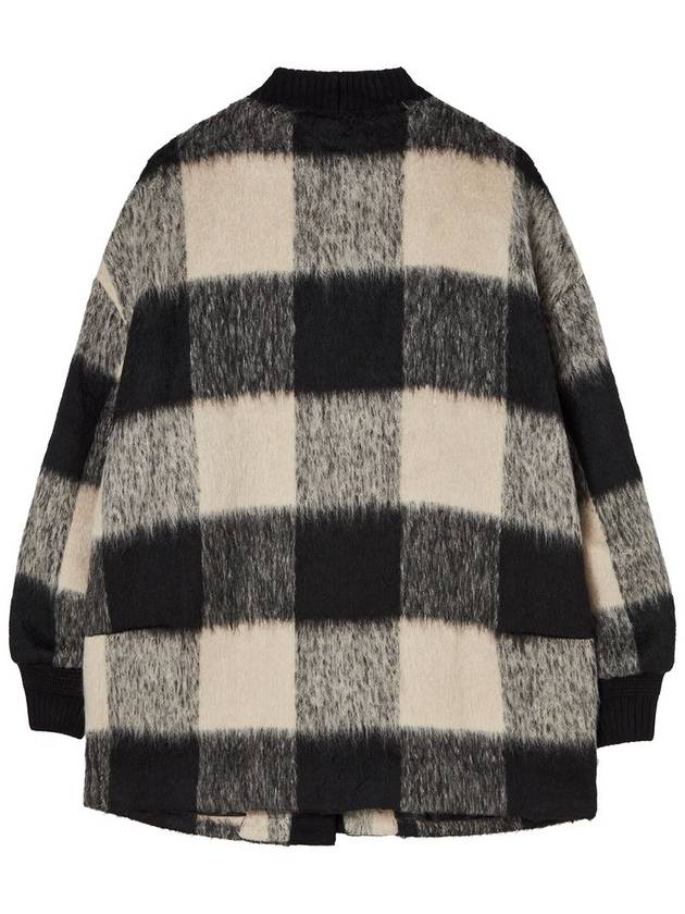 Gingham big check wool half coat black - THE GREEN LAB - BALAAN 10