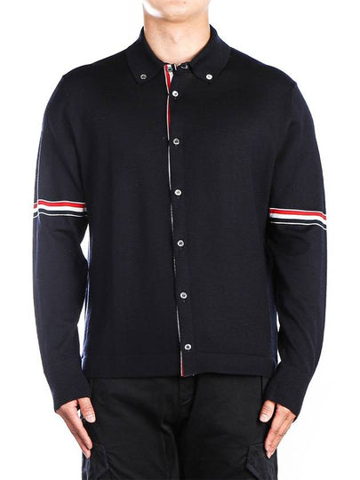 Merino Wool Armband Long Sleeve Shirt Navy - THOM BROWNE - BALAAN 2