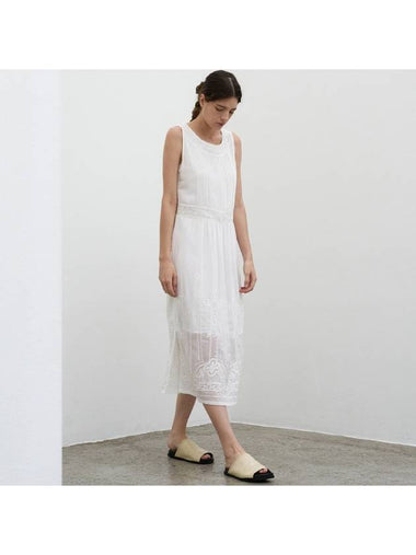 Lace Sleeveless Dress White - MITTE - BALAAN 1