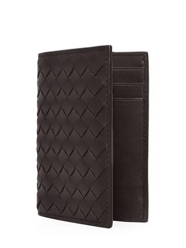 Intrecciato Flap Card Holder Dark Brown - BOTTEGA VENETA - BALAAN 5