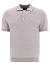 Embroidered Logo Knit Polo Shirt Grey - A.P.C. - BALAAN 1