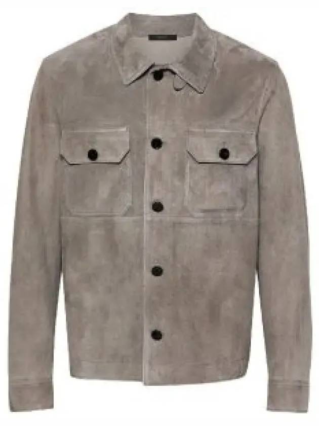 Micro Light Suede Shirt Jacket Grey - TOM FORD - BALAAN 2