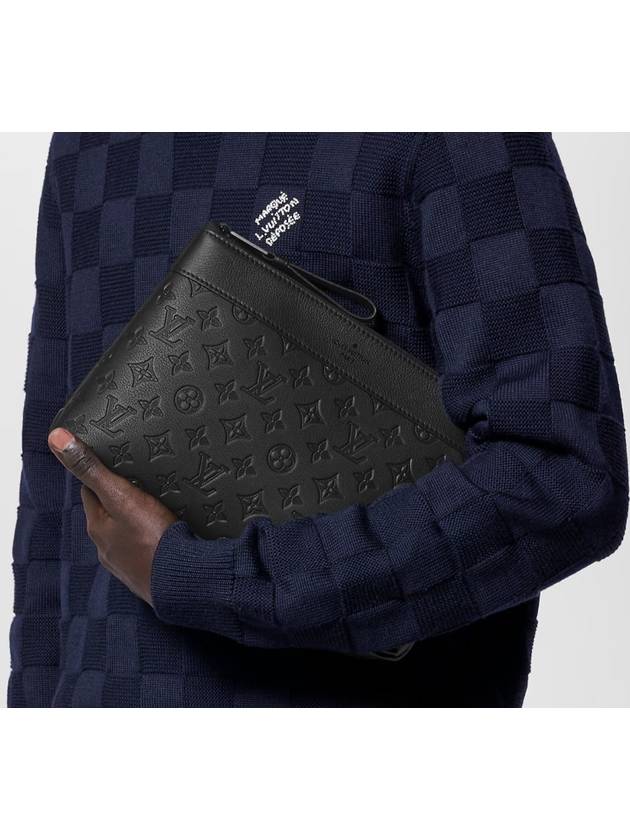 Pochette Voyage Souple Monogram Leather Pouch Bag Black - LOUIS VUITTON - BALAAN 9