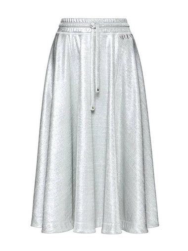 Lurex Jersey A-Line Skirt Silver - VALENTINO - BALAAN 1