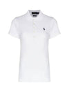 Women's Julie Embroidered Logo Short Sleeve Polo Shirt White - POLO RALPH LAUREN - BALAAN 3