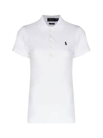 Women's Julie Embroidered Logo Short Sleeve Polo Shirt White - POLO RALPH LAUREN - BALAAN 2