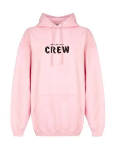 Crew Logo Print Oversized Hoodie Pink - BALENCIAGA - BALAAN 2