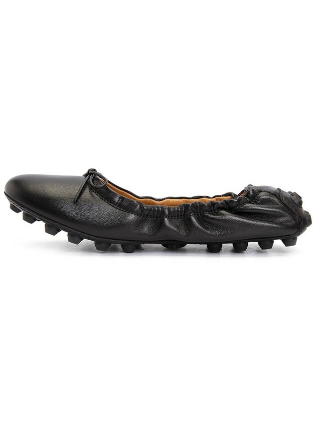 Leather Bubble Ballerina Black - TOD'S - BALAAN.