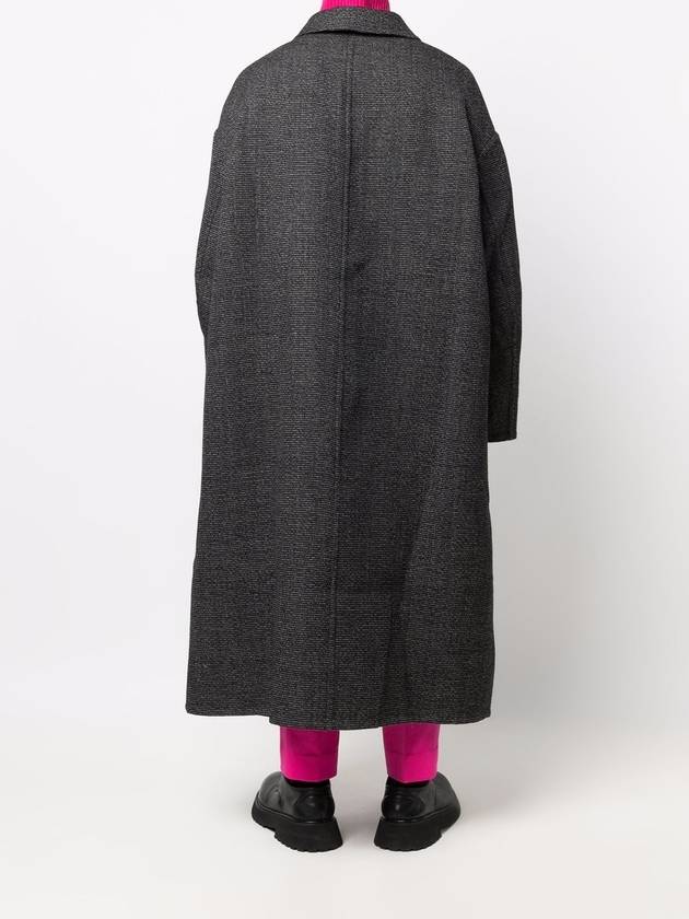 Oversized Wool Single Coat Black - AMI - BALAAN 4