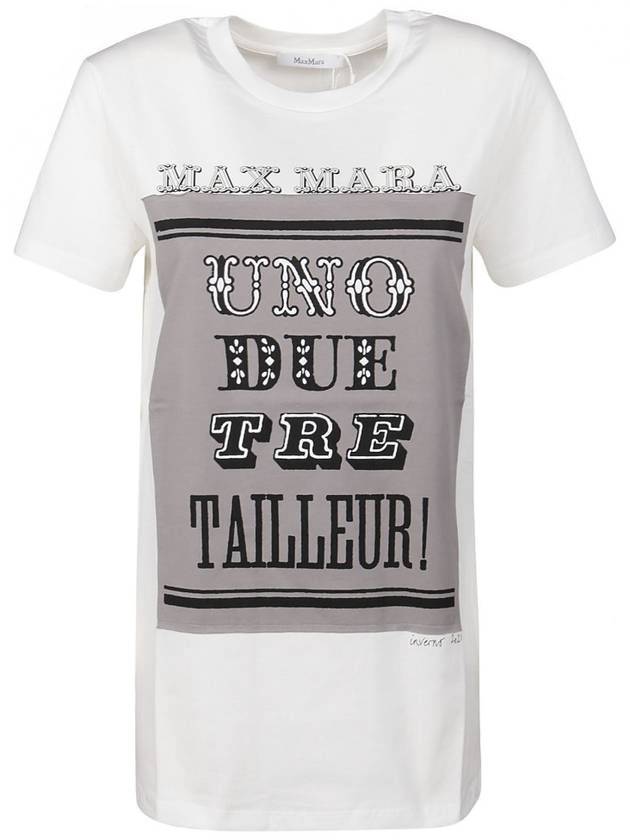 lettering print short sleeve t-shirt white - MAX MARA - BALAAN.