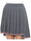 Full Needle Stitch Merino Wool Tipping Pleated Skirt Grey - THOM BROWNE - BALAAN 9