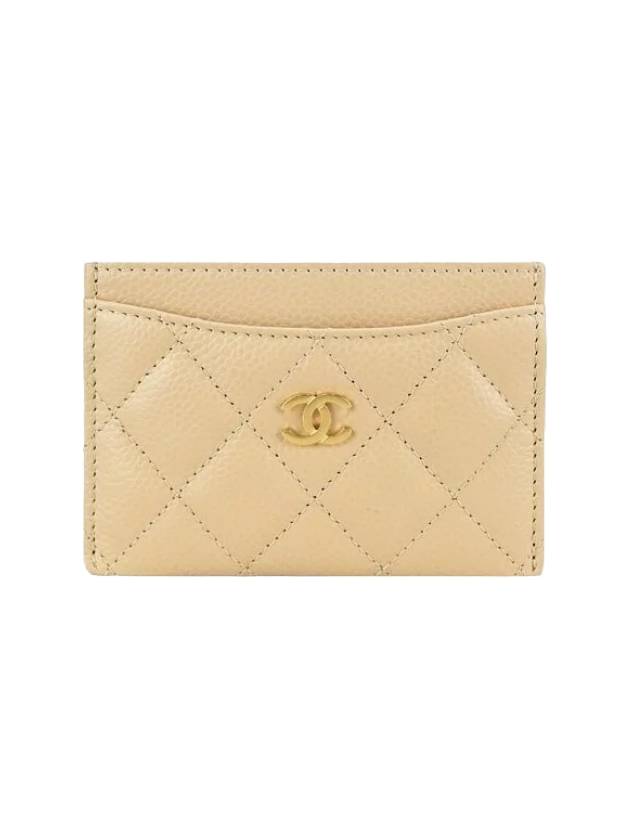 gold logo classic caviar card wallet beige - CHANEL - BALAAN 1