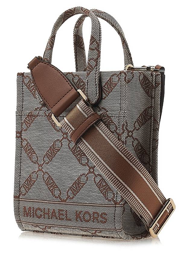 Gigi Extra Small Jacquard Tote Bag Natural - MICHAEL KORS - BALAAN 3