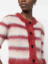 Stripe Crop Mohair Cardigan Red - MARNI - BALAAN 6