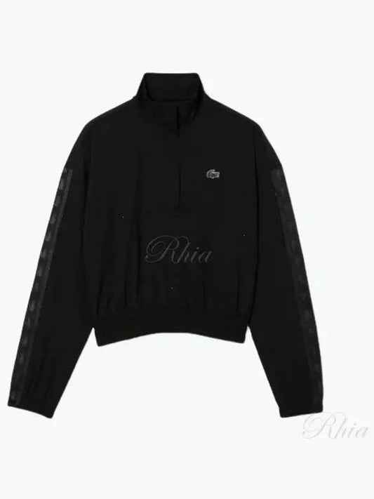 Women's Sports Loose Fit Track Jacket Black - LACOSTE - BALAAN 2