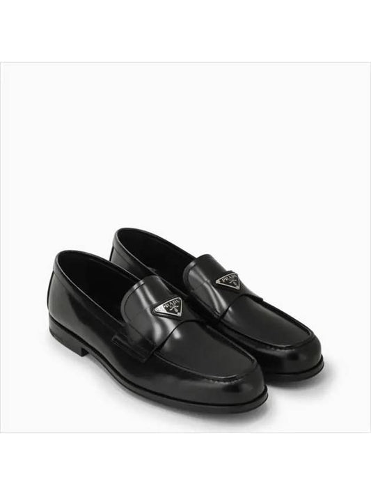 Brushed Leather Loafers Black - PRADA - BALAAN 2