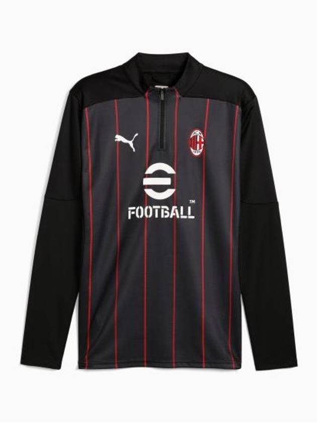 AC Milan Pre-Match 1/4 Zip Long Sleeve T-Shirt Black - PUMA - BALAAN 2