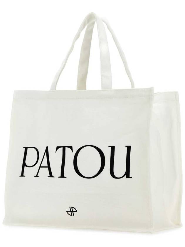 Organic Cotton Logo Canvas Tote Bag Ivory - PATOU - BALAAN 3