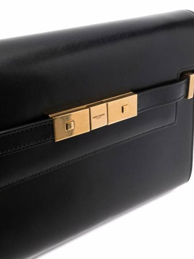 Manhattan Small Shoulder Bag Leather Black - SAINT LAURENT - BALAAN 7