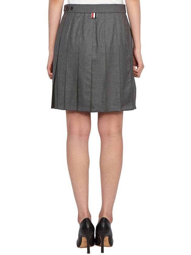 RMB Wool Mini Pleated Skirt Grey - THOM BROWNE - BALAAN 5