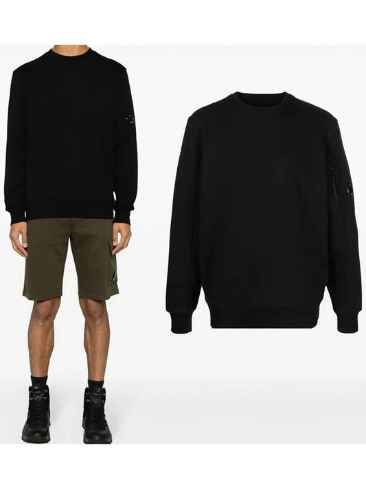 Diagonal Raised Fleece Sweatshirt Black - CP COMPANY - BALAAN 2