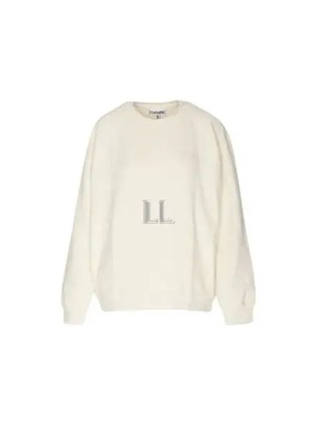 Embroidered Logo Cotton Sweatshirt Ivory - GANNI - BALAAN 2