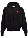 Heart Logo Cotton Hoodie Black - AMI - BALAAN 2