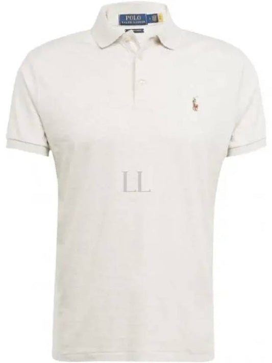 Embroidered Pony Logo Brown Polo Shirt White - POLO RALPH LAUREN - BALAAN 2