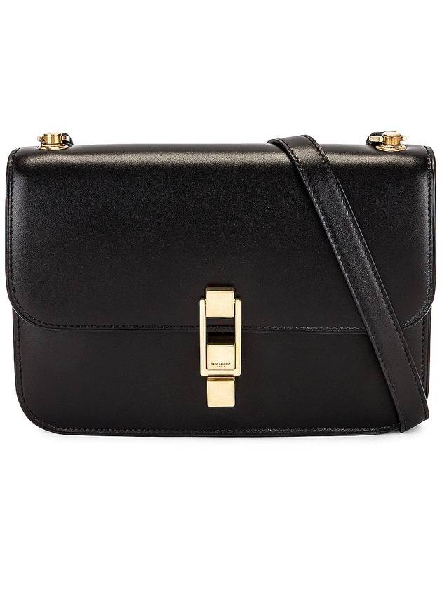 Le Carre Leather Shoulder Bag Black - SAINT LAURENT - BALAAN 1