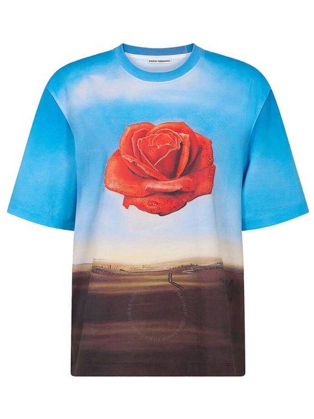 Rabanne X Salvador Dali Meditative Ladies Rose-Print T-Shirt, Size X-Small - PACO RABANNE - BALAAN 1