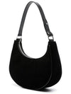 Ava Velvet Triomphe Strass Shoulder Bag Black - CELINE - BALAAN 3