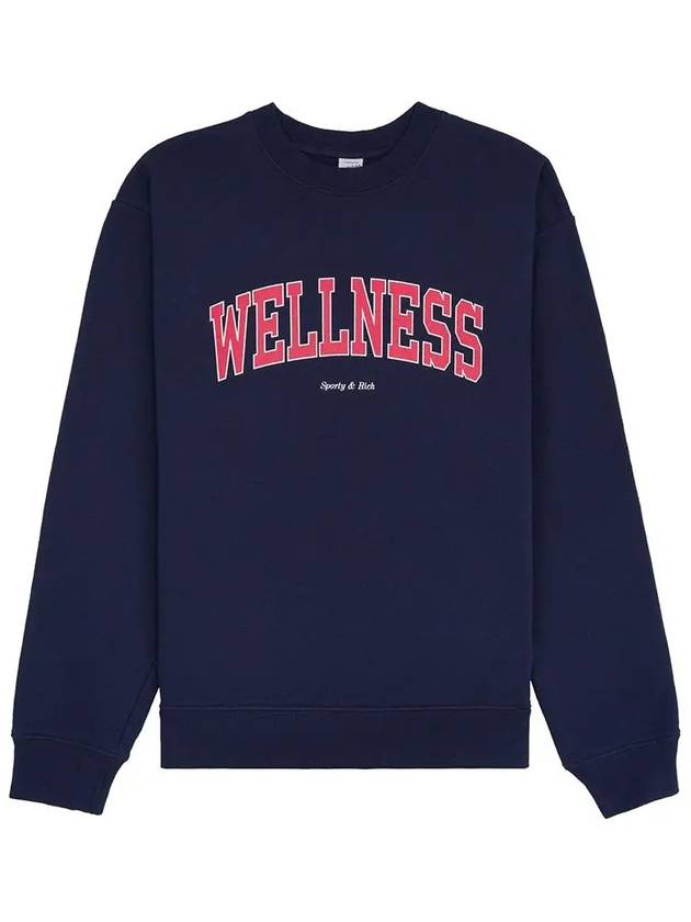 Crew Neck Print Sweatshirt Navy - SPORTY & RICH - BALAAN 2