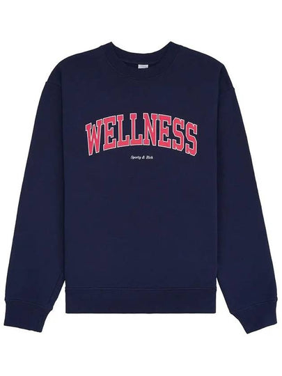 Crew Neck Print Sweatshirt Navy - SPORTY & RICH - BALAAN 2