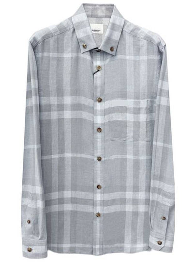 Check Long Sleeve Shirt Grey - BURBERRY - BALAAN 2