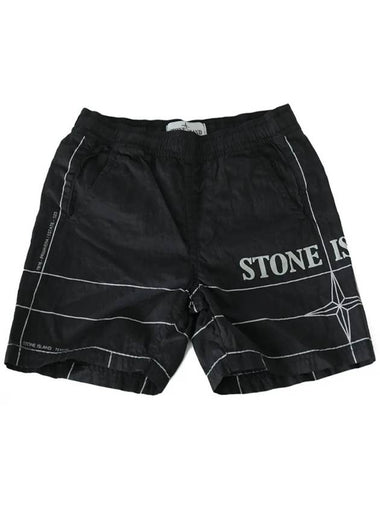 Kids Logo Swim Short Pants Black 7816B0413 V0029 - STONE ISLAND - BALAAN 1