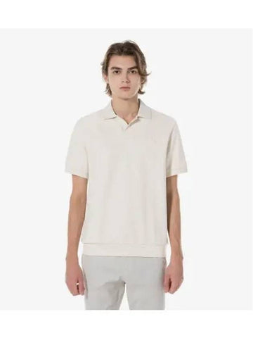 Men s open collar texture polo cream - LACOSTE - BALAAN 1