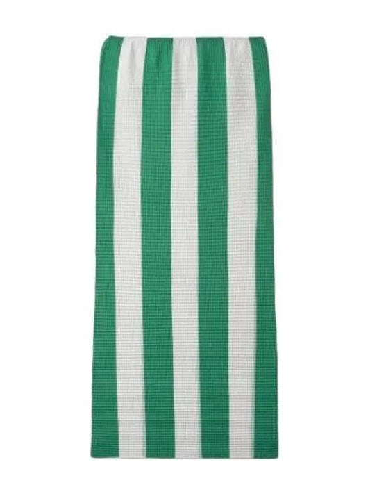 High Waist Striped Midi Skirt White Green Women s - SUNNEI - BALAAN 1