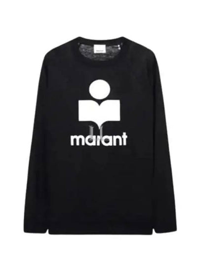 Kieffer Logo Print Linen Long Sleeve T-Shirt Black - ISABEL MARANT - BALAAN 2