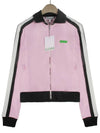 Sporty Logo Patch Jersey Track Zip-Up Jacket Pink - GANNI - BALAAN 2