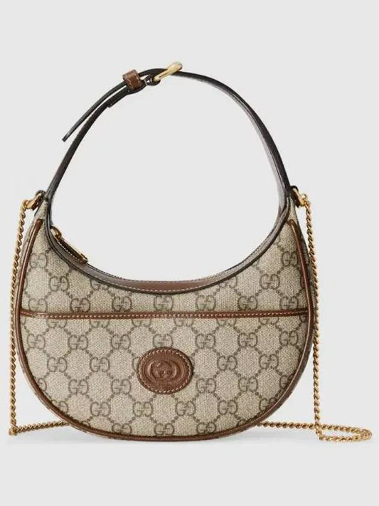 Half Moon Shaped Mini Bag with Interlocking G Beige Ebony - GUCCI - BALAAN 2